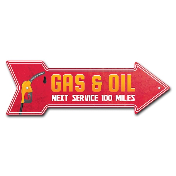 Signmission Gas Oil Arrow Sign Funny Home Decor 30in Wide P-ARROW10-999850 - main